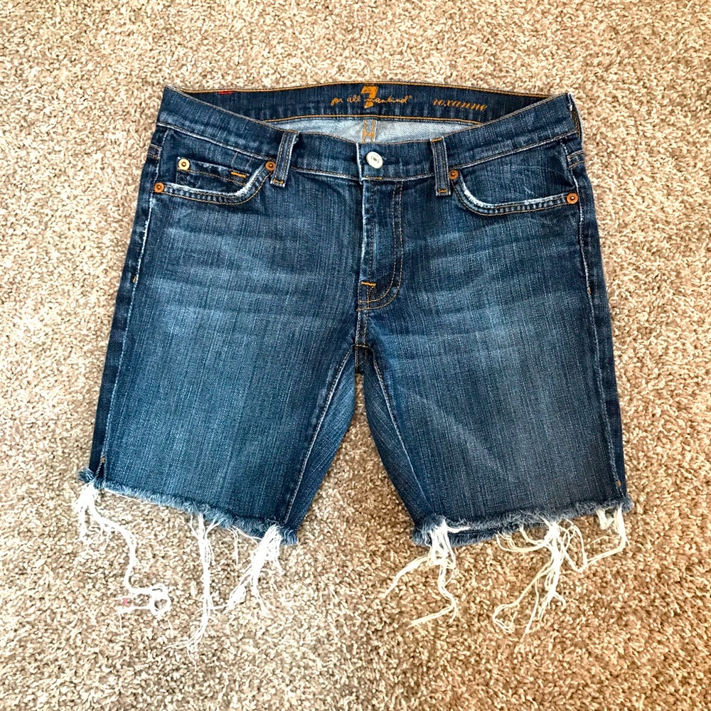 7 For All Mankind Roxanne Ragged End Shorts